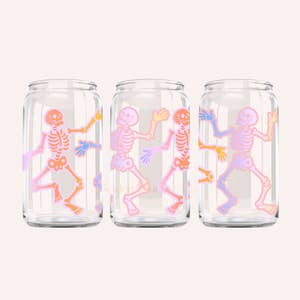 Skull 16oz. Glass Mason Jar. Great Drinking Glasses or Gift for Halloween