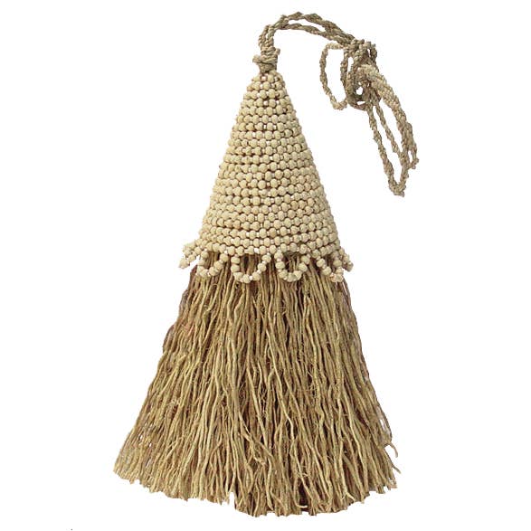 Vetiver Kwastje met kralen | Creme voor wholesale door Balizen by zen zen garden home