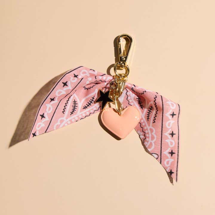 Desert Rose Bandana Bag Charm for wholesale by Nickel and Suede