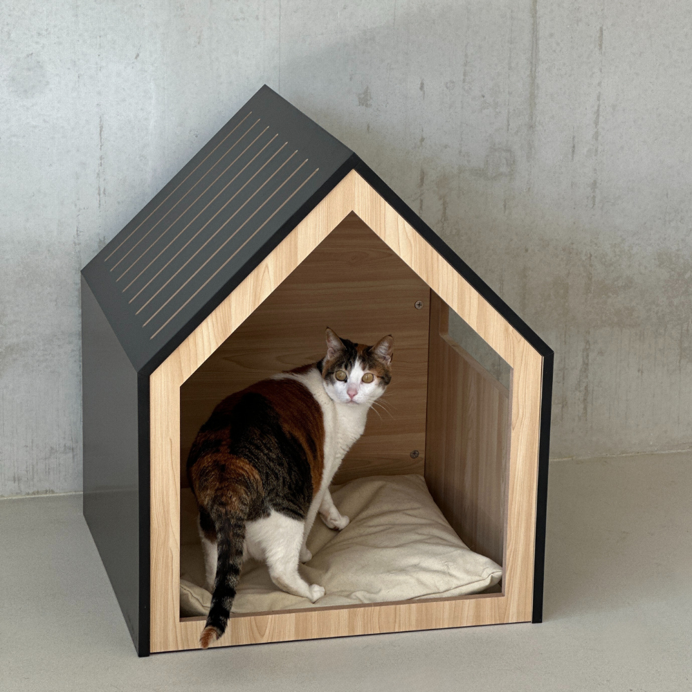 STUDIO ANIMAUX - Wholesale Pet Bed - Cat/Dog - Pet house | wood | black | 58 x 58 x 65 cm9