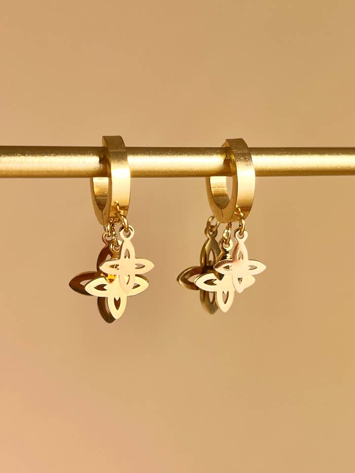 Stjärnformad creolörhänge i rostfritt stål för wholesale av COSMOS