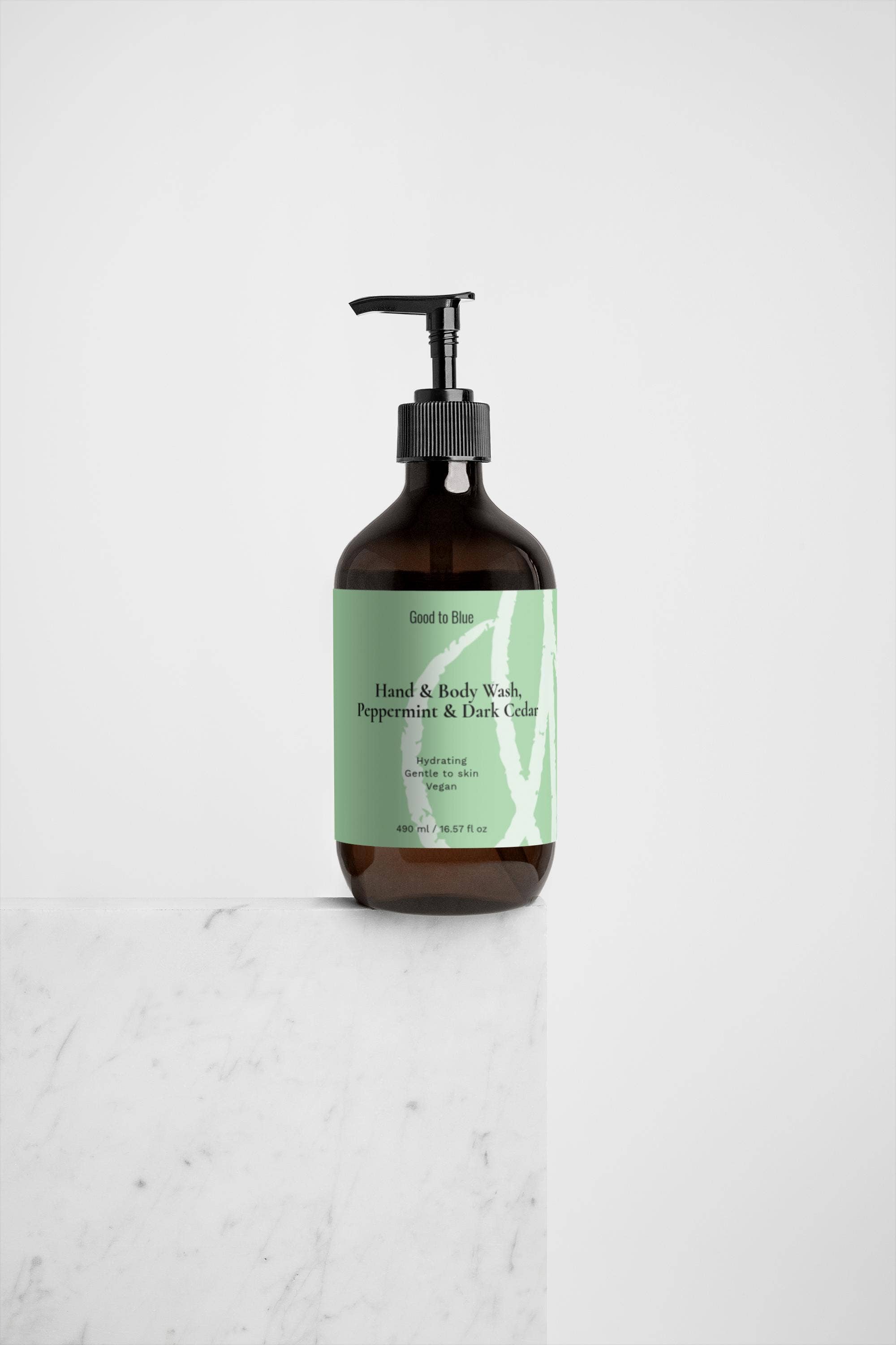 Good to Blue - Wholesale Hand Soap/Wash - Hand & Body Wash, Peppermint & Dark Cedar, 490 ml2