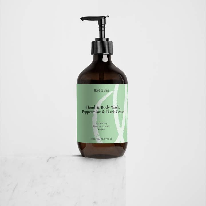 Good to Blue - Wholesale Hand Soap/Wash - Hand & Body Wash, Peppermint & Dark Cedar, 490 ml2