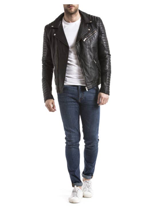 Blue Wellford - Vendita all'ingrosso Giacca in pelle - Uomo - Giacca da uomo in vera pelle Biker Moto ZAMBEZI3