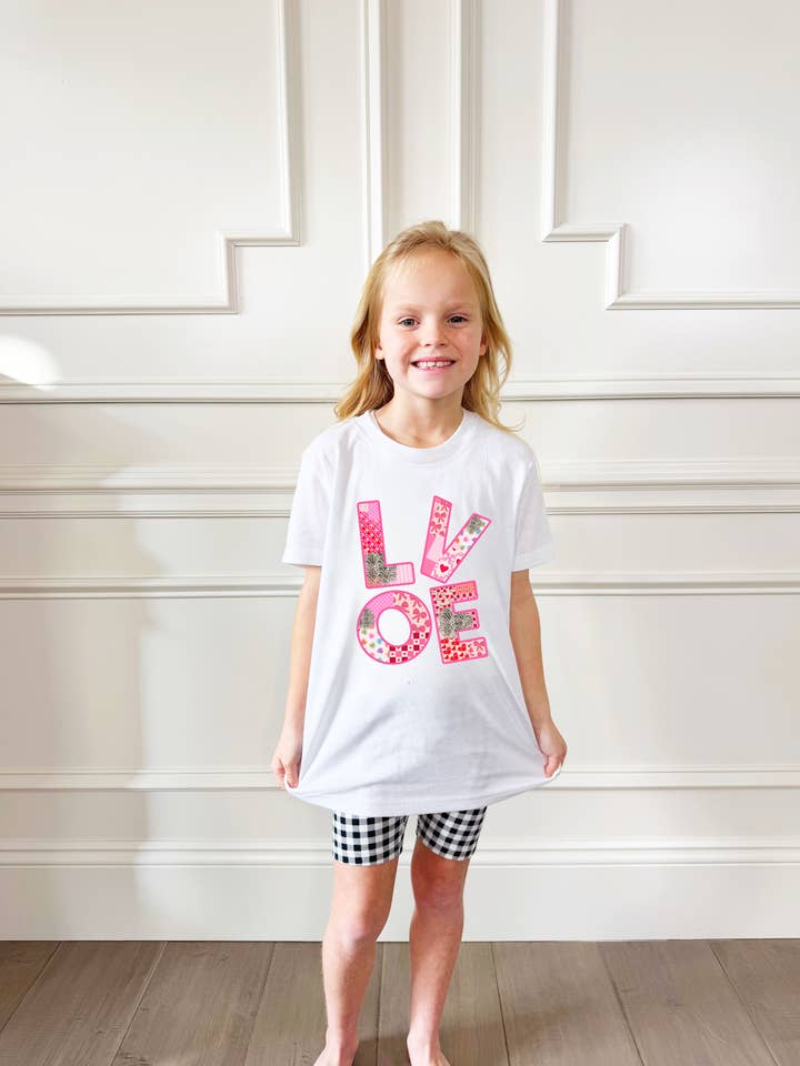 Poppy & Pine - Wholesale Screen Printed T-Shirt - Women's - Patchwork Love Youth & Adult Tee1