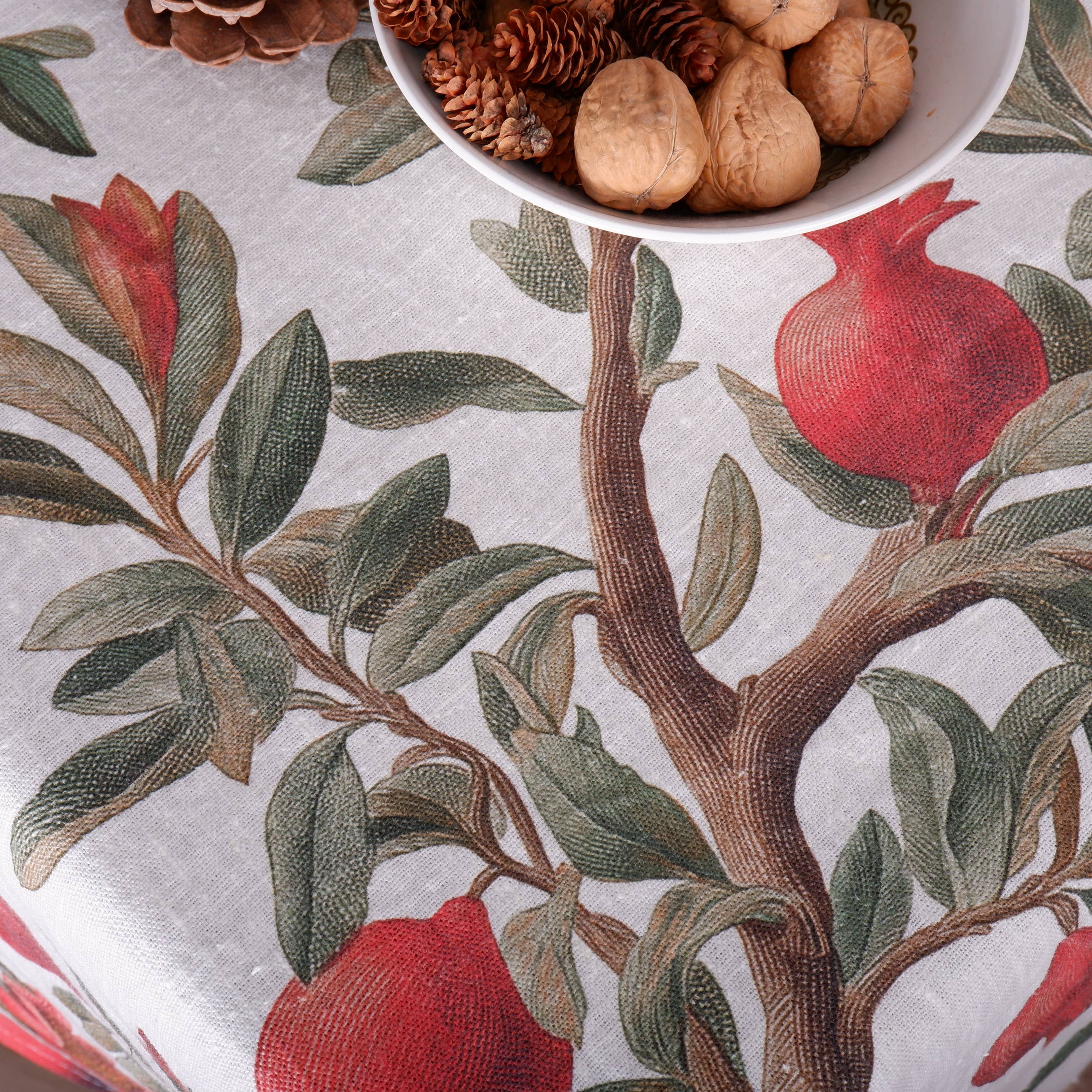 NorraVilla – Großhandel Tischdecken – Tischdecke aus 100 % Leinen Granatapfelbaum - Hergestellt in Europa9