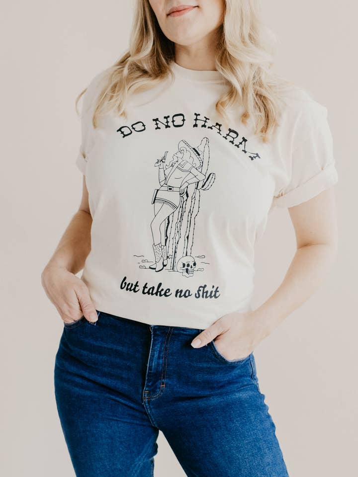 Do No Harm Cowgirl Comfort Colors Graphic Western Tee for wholesale by Uncommon Wild