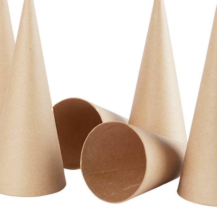 Factory Direct Craft - Wholesale Craft Supplies - 7" H x 2-3/4" Dia - Paper Mache Cone - Dolls, Angels, Trees