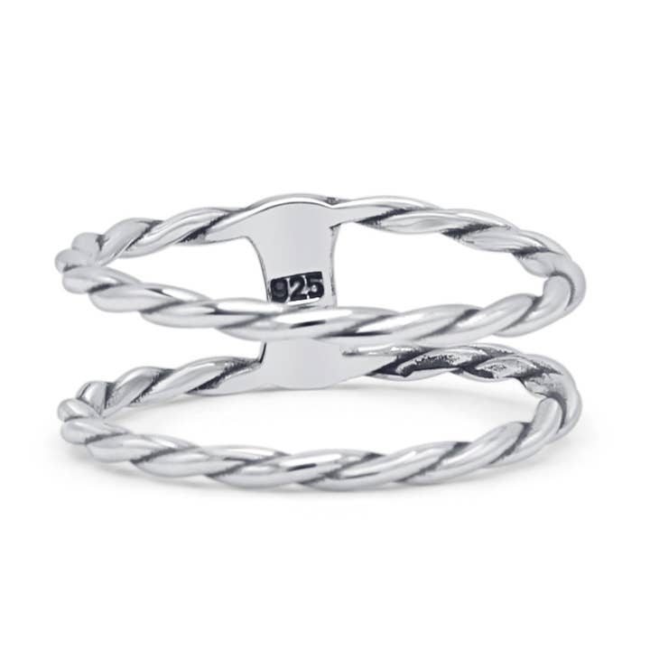 Double Twisted Rope Ring Oxidized for wholesale by Blue Apple Imports