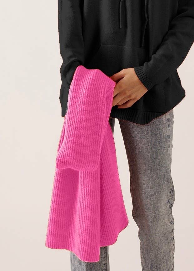 JULIA PARIS – Engroshandel Tørklæde - Dame – Ensfarvet strikket tørklæde5