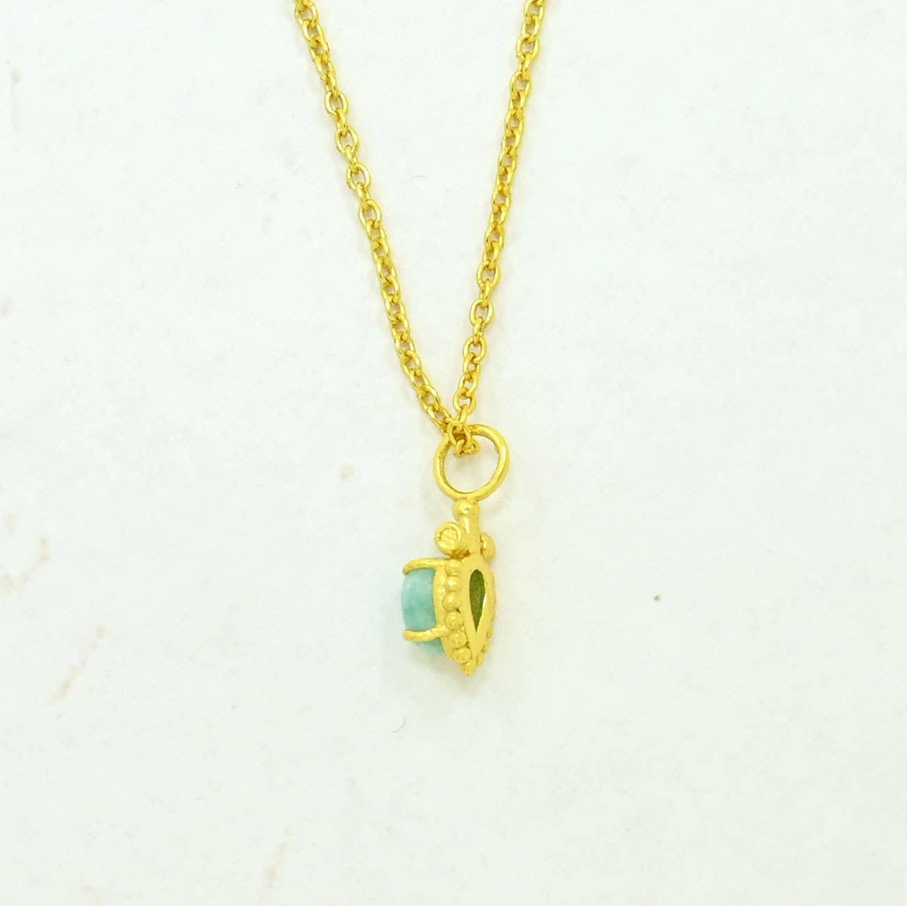 Schmuckoo Berlin - Wholesale Pendant/Charm Necklace -  Boho Necklace Gold Plated Silver 925 - Amazonite3
