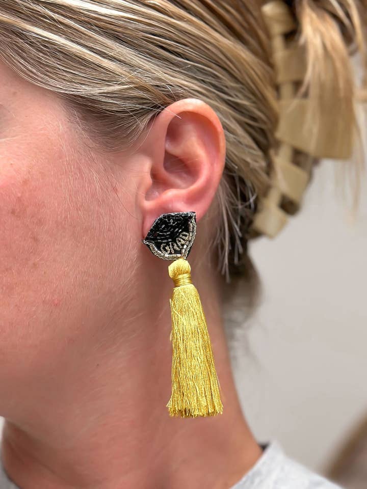 Graduation Cap Tassel Dangle Earrings for wholesale by Prep Obsessed Wholesale