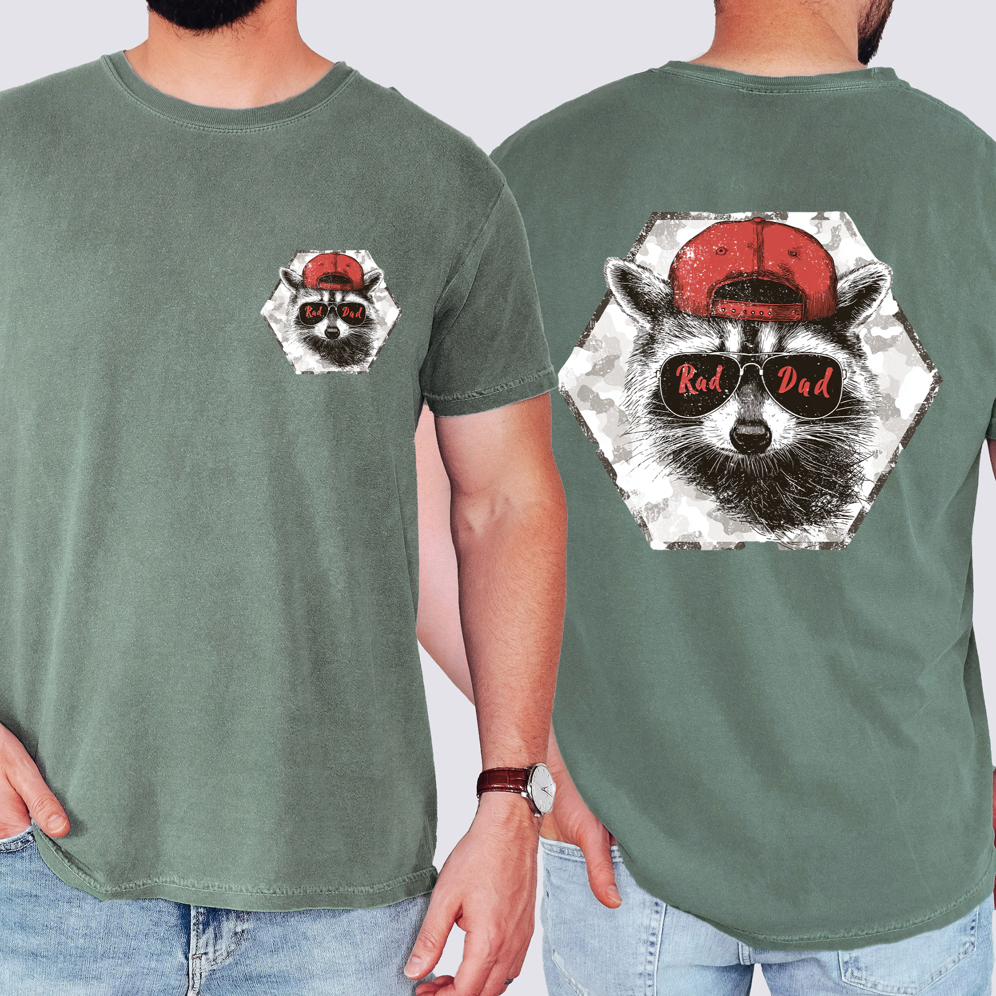 Refinery Number One LLC - Wholesale T-Shirt (Graphic) - Unisex - Rad Dad, Raccoon, Father's Day, Husband, Guy Gift T-Shirt4