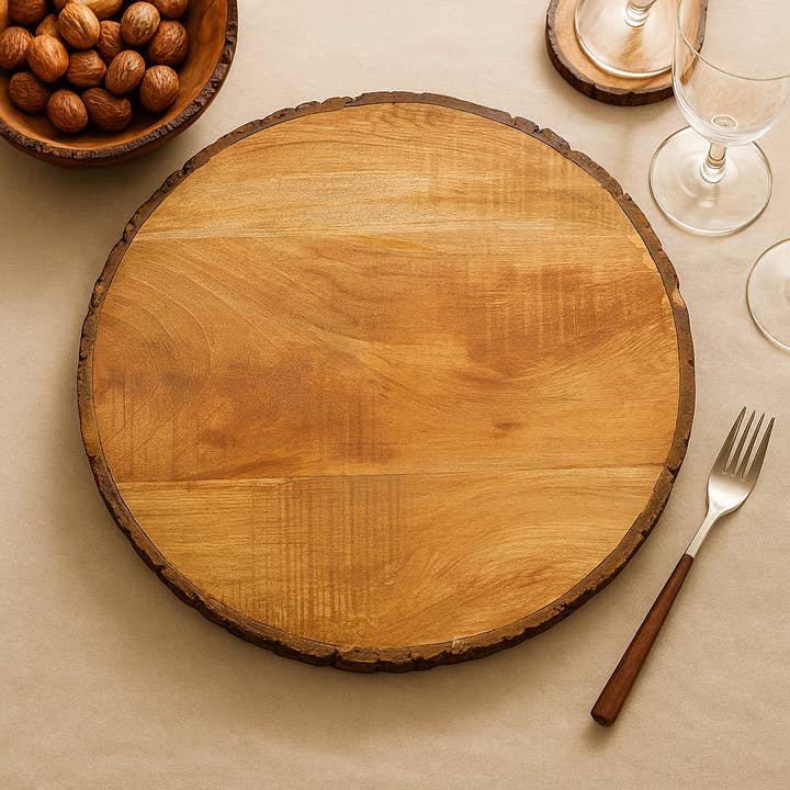 Bark Edge Wood Grain 14" Charger Plate and other Purchase Wholesale wood charger plates. Free Returns & Net 60 Terms on Faire trending on Faire.