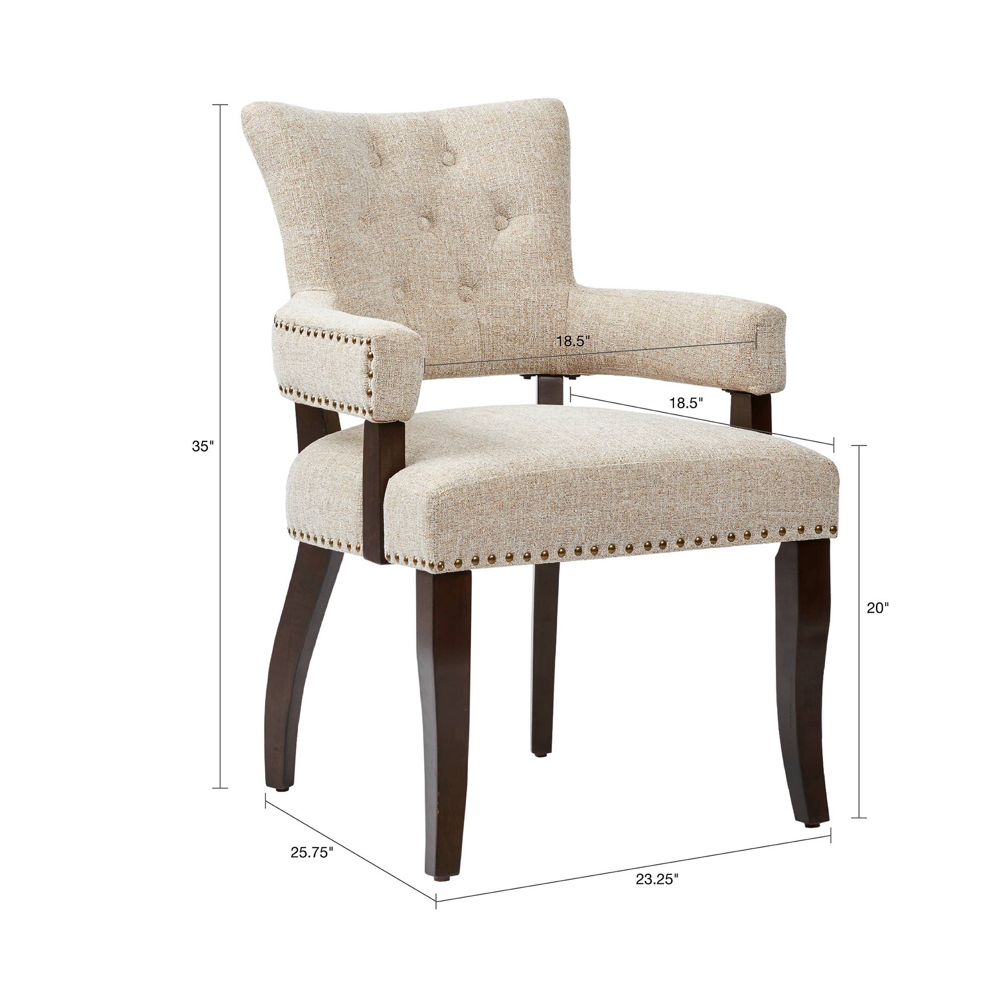 Olliix - Wholesale Chair - [Set of 2] Multi-Hued Armed Dining Chair, Cream *4