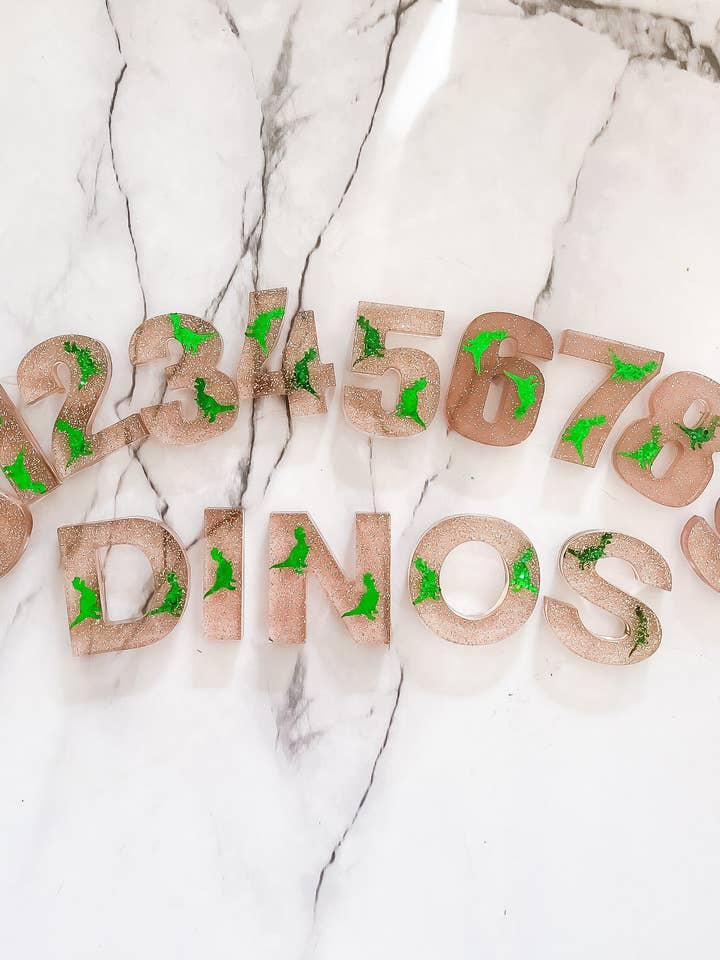 Dinosaur Resin, Letters and Numbers, Upper Case, Lower Case, Preschool, Toddler, Kids for wholesale by Preschool For Nuggys