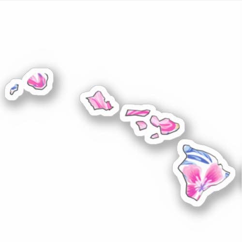 Hawaii State - Tropical Sticker - Bring Summer Vibes! for wholesale by Lake Bar Gifts