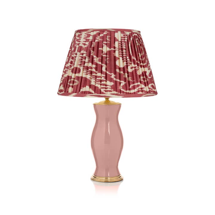 Rosanna Lonsdale – wholesale Lampshade – BURNT RED AND CREAM IKAT LAMPSHADE