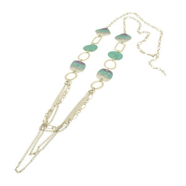 Long Green and Purple Necklace for wholesale by Miss Milly Limited