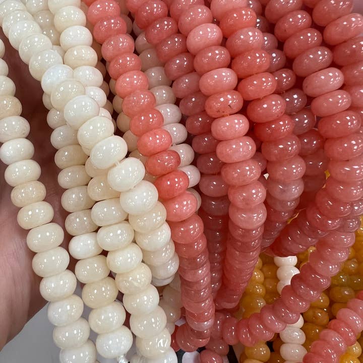 Sonya Renee Jewelry - Wholesale Beaded/Pearl Necklace - Lilly Gemstone Bead Necklace multi-color 8mm opals jade 103