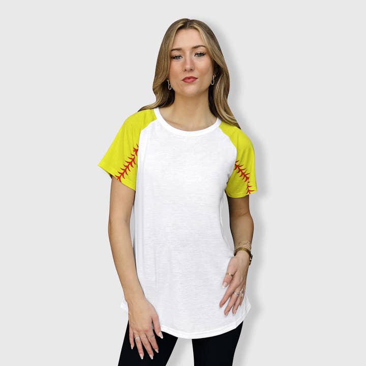 Softball Raglan Short Sleeve Tee for wholesale by ILTEX Apparel