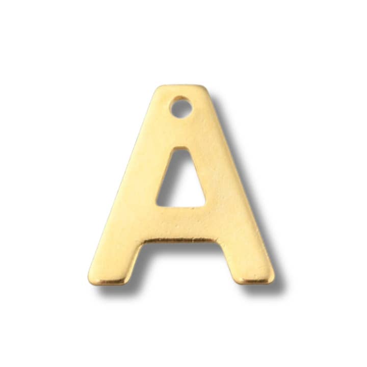 Love, Paige Designs - Wholesale Individual Charm/Pendant - Stainless Steel Gold Initial Letter Charm Set1