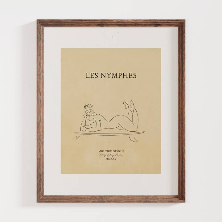 Les Nymphes | Vintage Surf Art Print for wholesale by Mid Tide Design