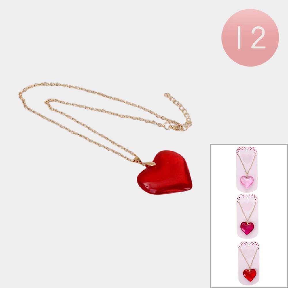Sensibling Corp. – wholesale Pendant/charm necklace – 12PCS - Heart Pendant Necklaces
0