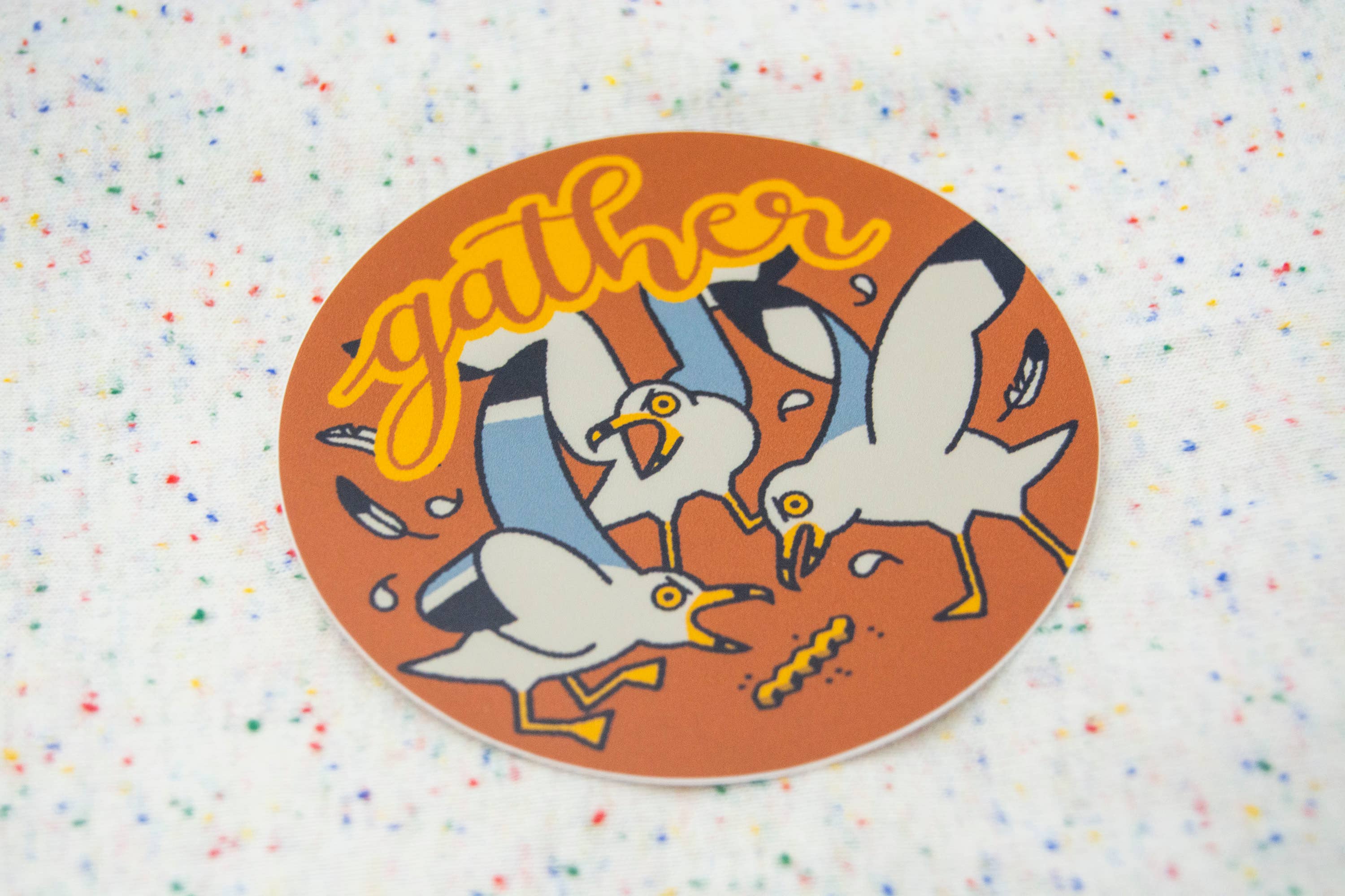 Curlworks - Vendita all'ingrosso Adesivo - Adesivo in vinile Gather Seagulls, 7,6 cm5