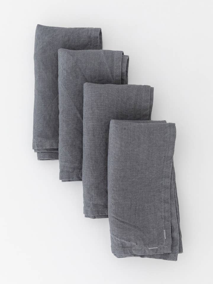 Keepsake Linen Dinner Napkin Pewter for wholesale by Heirloomed Collection