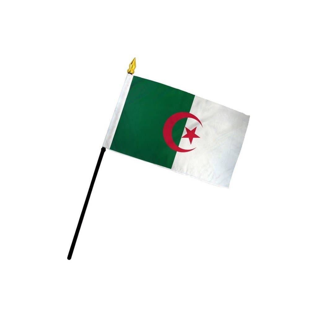 Flags Importer – Großhandel Flagge – Algerien 4x6in Stockflagge