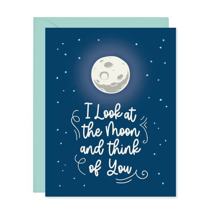 Lucy Loves Paper – wholesale Love card – Look at the Moon and Think of You - long distance love card