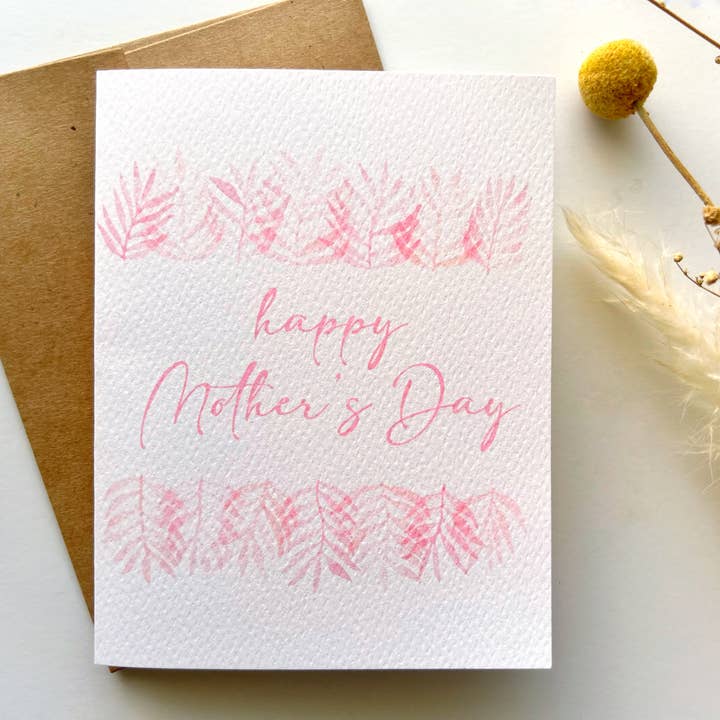 Mother's Day Card | Watercolor | Pink | Palms for wholesale by Ellamoonart