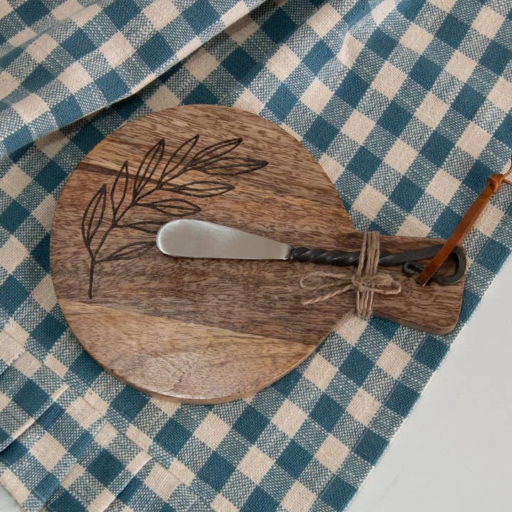 Audrey's Home & Gift - Wholesale Cutting Board - Mango Wood Mini Cutting Board And Spreader (Pk/02)0