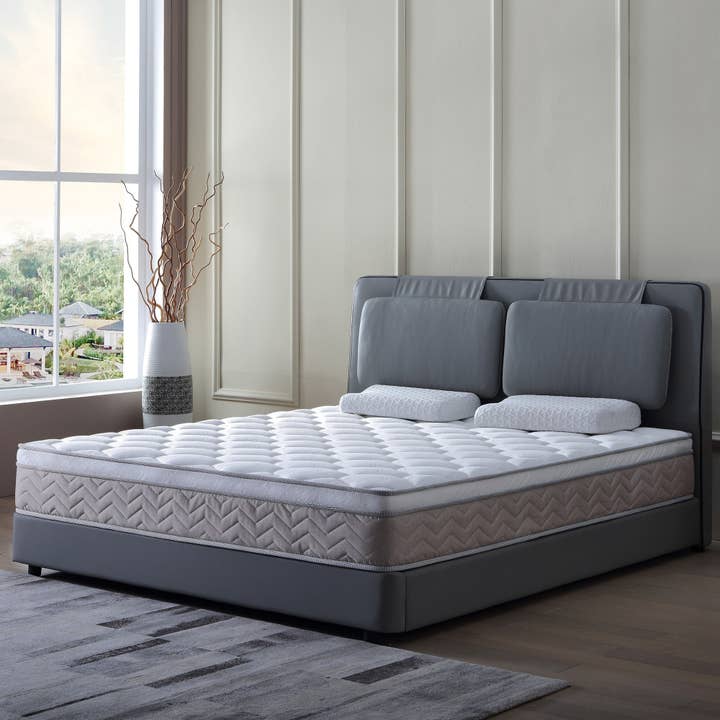 39F Inc. - Wholesale Bed - 12" Hybrid Mattress in a Box – Queen, Medium Firm