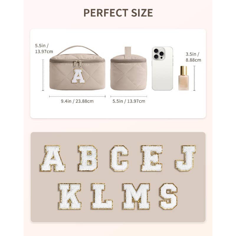 wandf – wholesale Make-up/cosmetic bag – Wandering Nature Puffer Initial Makeup Bag for Moms, Wives1