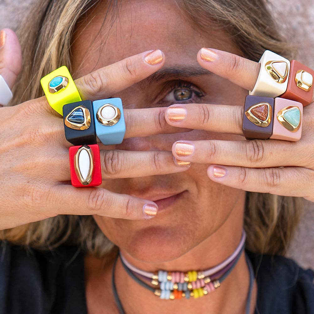 ÉMOLO - Vente Bague de cocktail/de cérémonie - Bague femme couleur mûre quartz rose4