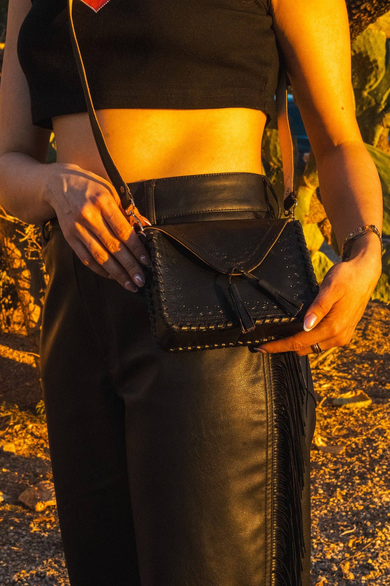 Adela Artisan Made LLC - Wholesale Crossbody Bag - Women's - Mini Tassels Crossbody - 3 colors0