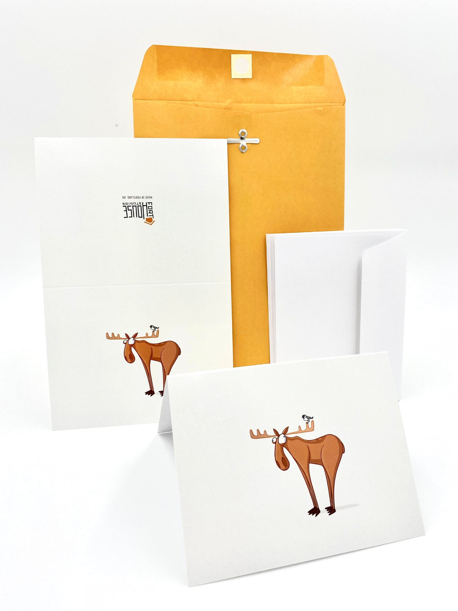 FortHouse Studios - Wholesale Everyday Greeting Card - Chickadee Moose Cards3