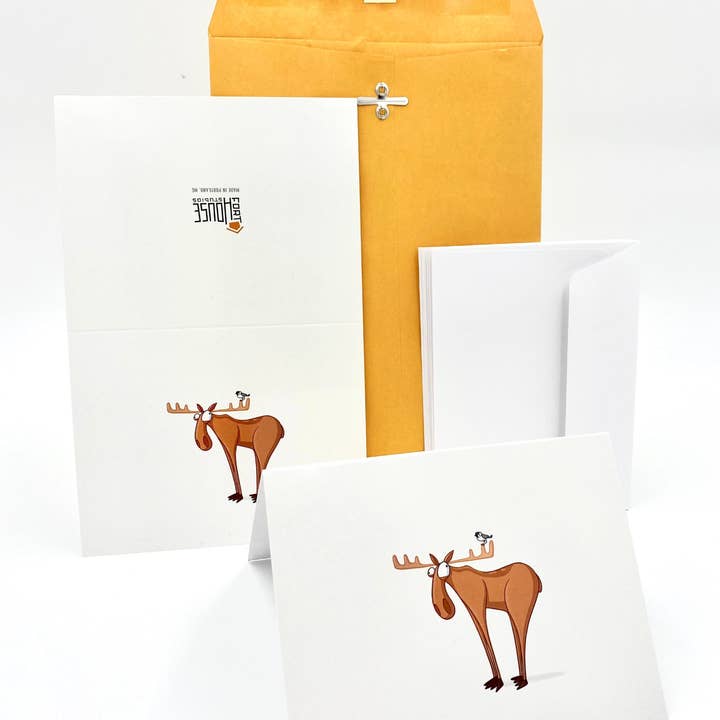 FortHouse Studios - Wholesale Everyday Greeting Card - Chickadee Moose Cards3