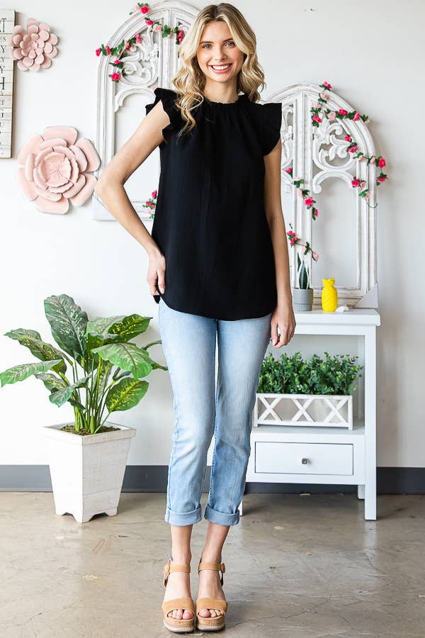 7th Ray - Vendita all'ingrosso Camicetta - Donna - Blusa da donna in cotone con collo arricciato T510415