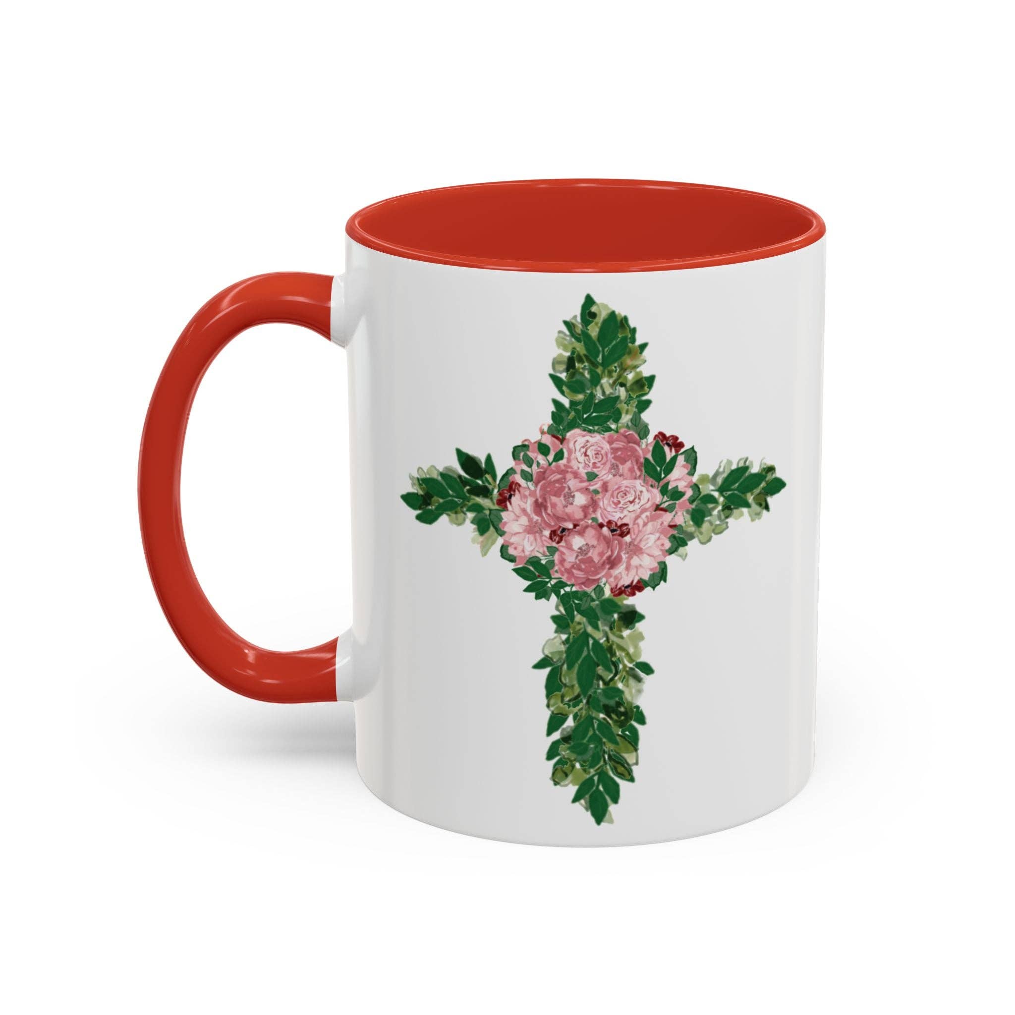 Blue Cava - Wholesale Coffee Mug - Floral Cross Two Tone  Coffee Mugs, 11 oz. 3