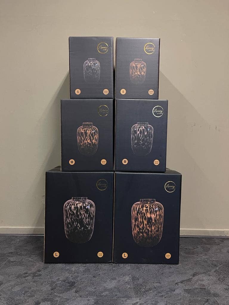 Luxury Living - Wholesale Vase - Cheetah Vase Smoke Large3