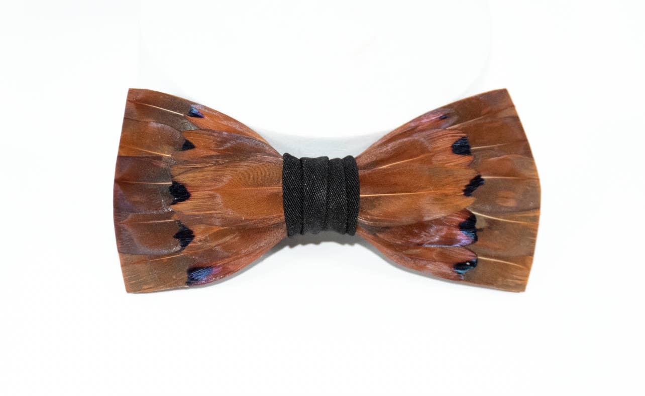 Monarch and Mariposa – wholesale Bow Tie - Men’s – Feather Bow Tie 14 - Pheasant Feathers