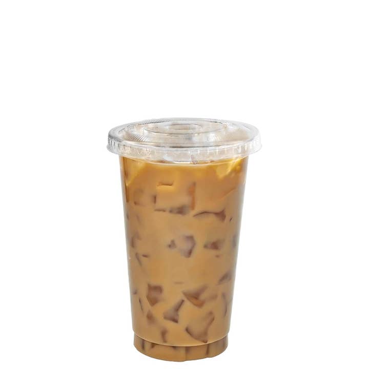 EcoQuality – wholesale Engångskopp – 50 plastmuggar med lock 10 oz | Takeaway-muggar för iskaffe