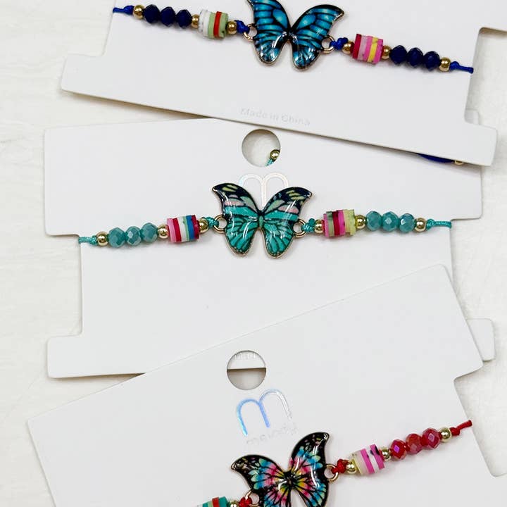 MIX COLOR Butterfly String Adjustable Bracelet for wholesale on Faire3