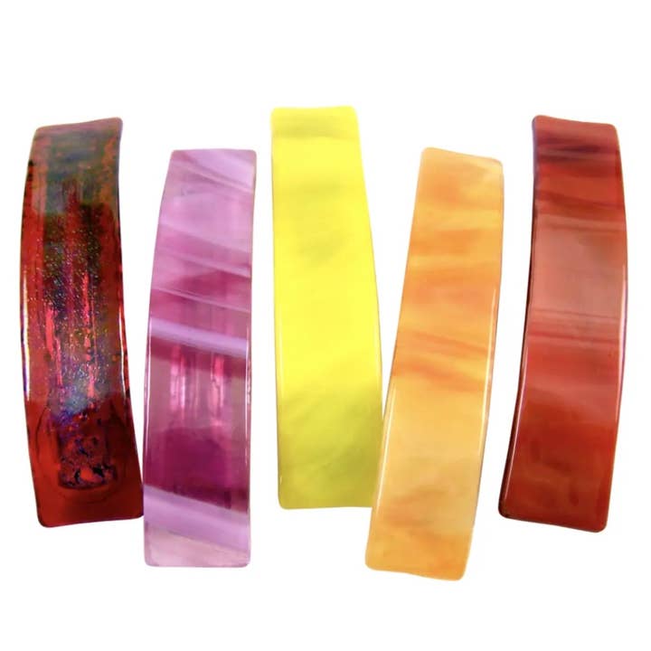 Barrettes Stained Glass Hot Colors Large Size for wholesale by Glass Town USA