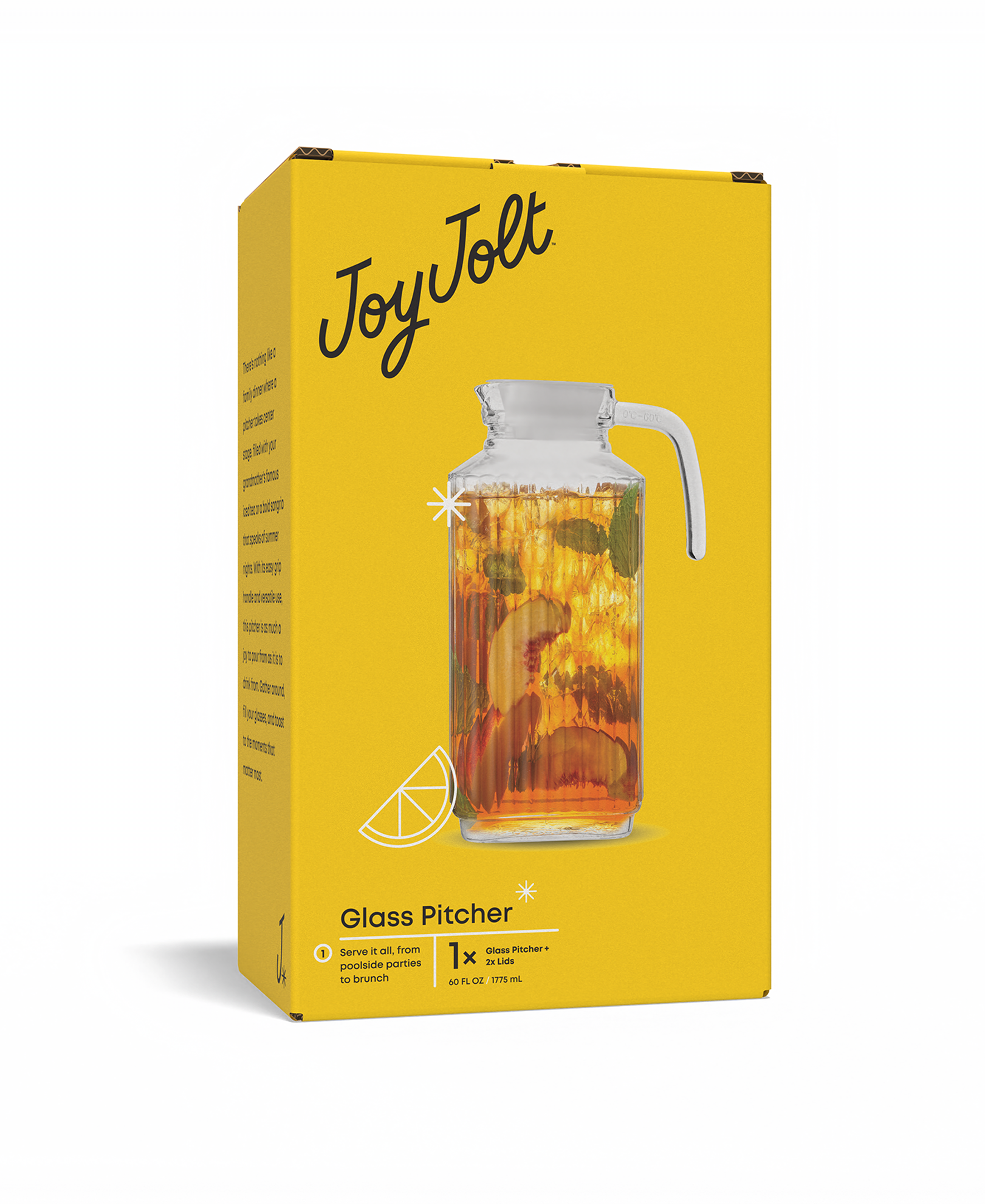 JoyJolt - Vendita all'ingrosso Caraffe - Caraffa in vetro JoyJolt con manico e 2 coperchi8