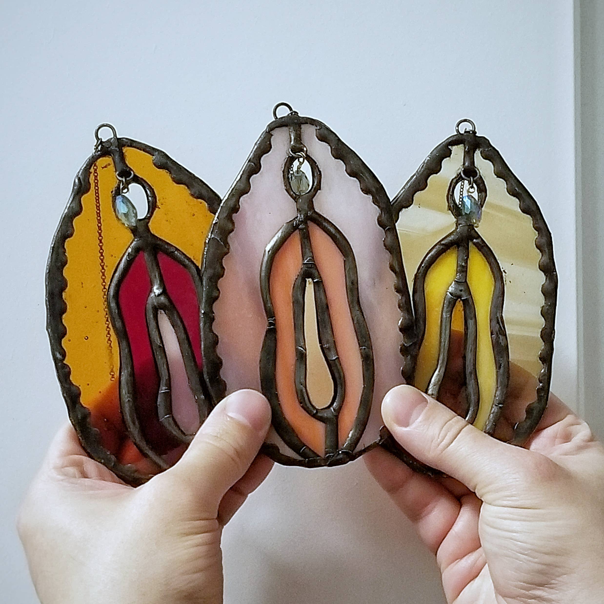 Lost & Found Design - Wholesale Suncatcher - Stained glass - yoni - choose your color combination3