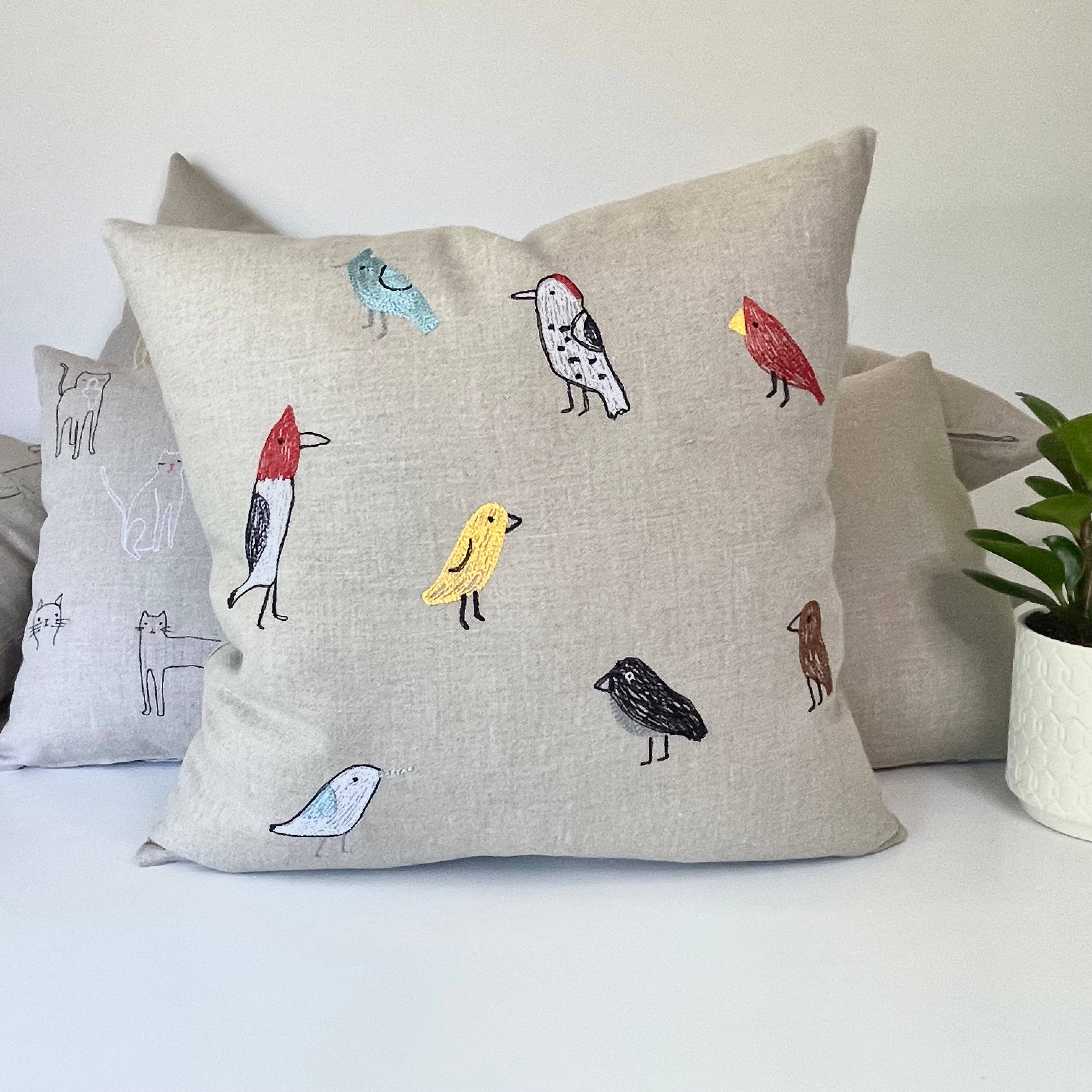 K Studio - Wholesale Throw/Decorative Pillow - Backyard Birds Pillow2